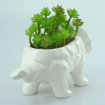Adorable Triceratops Ceramic Planter for Kids & Adults