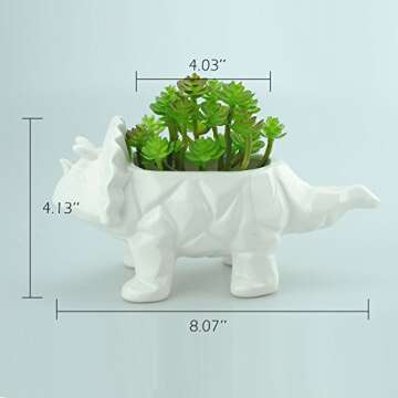 Adorable Triceratops Ceramic Planter for Kids & Adults