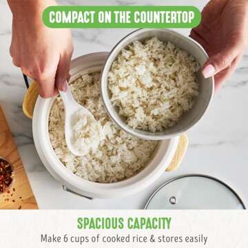 GreenLife Electric Rice Cooker with Nonstick Ceramic Pot