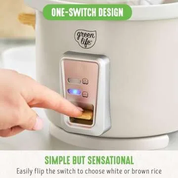 GreenLife Electric Rice Cooker with Nonstick Ceramic Pot