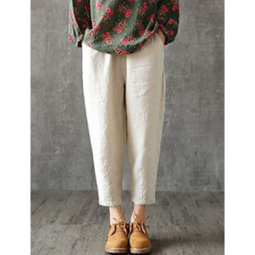 LaovanIn Women's Linen Cropped Pants Stylish and Comfortable