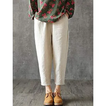 LaovanIn Women's Linen Cropped Pants Stylish and Comfortable