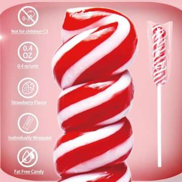 Twisty Lollipop, Rainbow Twist Lollipops Individually Wrapped Bulk, Kid's Lollipops Candy for Birthd...