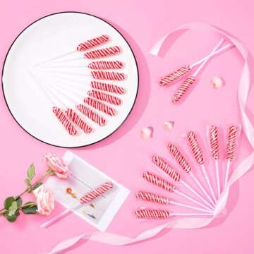 Twisty Lollipop, Rainbow Twist Lollipops Individually Wrapped Bulk, Kid's Lollipops Candy for Birthday, Strawberry 30 Pack