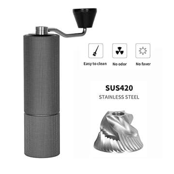 TIMEMORE Manual Coffee Grinder Hand Coffee Grinder Stainless Steel Conical Burr Chestnut C2 MAX Internal Adjustable Setting Capacity 30g French Press Coffee for Travel, Camping, Home (Black C2 MAX)