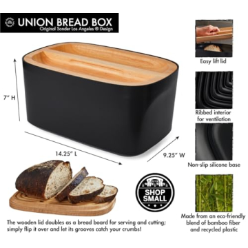 Sonder LA Modern Bamboo Fiber Bread Box Stylish Storage