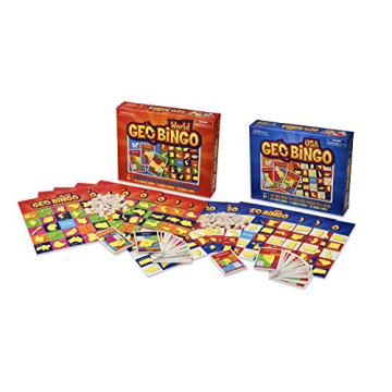 GeoToys GeoBingo Set, World & USA Bingo for Kids, Geography Game for Home & School, Bingo Games for ...