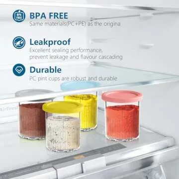 vione Replacement for Ninja Creami Deluxe Pints and Lids – 4 pack, 24 oz. Pint Containers Compatible with NC501, NC500 Series – BPA Free, Dishwasher Safe, Assorted Colors