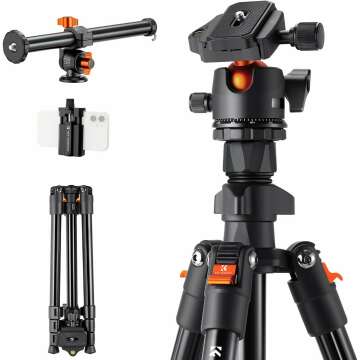 K&F Concept 76" Lightweight Travel Camera Tripod & Ball Head