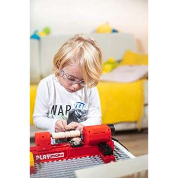 PLAYMAKE 4 in 1 Safe Wood Workshop for Kids