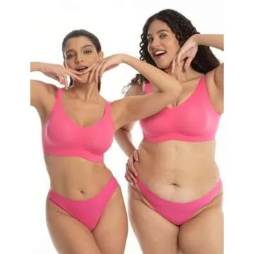 COMFELIE Supportive Wireless Bras for Women No Underwire Comfort Seamless Bra Everyday Bralettes Bra Hot Pink 3XL