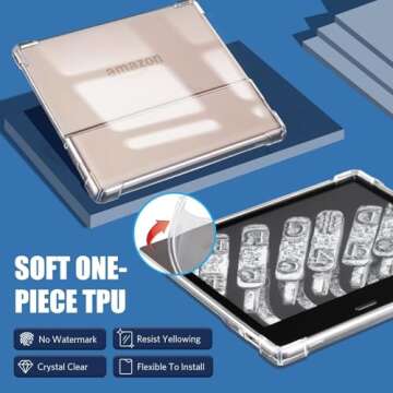 CoBak Clear Case Cover for 7'' All-New Kindle Oasis 10th Generation 2019 Released and 9th Generation 2017 Released -Corner Airbag Protection, Transparent Design for DIY, Minimalist Style (Clear)