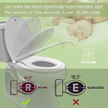 CCBELLA Toilet Seat with Toddler Seat Built in, Potty Training Toilet Seat for Kids, Magnetic Kids Toilet Seat, Slow Close, Thicken Plastic Easy to Clean, Removable and Never Loosen, White(16.5”ROUND)