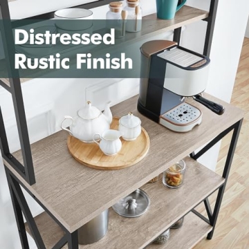 Yaheetech 5-Tier Kitchen Organizer Rack Adjustable Feet Gray