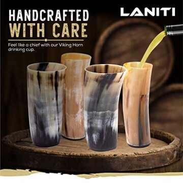 Viking Drinking Horn Cups For Drinking Viking Sets Of 1-2-4 Viking Drinking Horn Cup (4)
