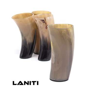 Viking Drinking Horn Cups For Drinking Viking Sets Of 1-2-4 Viking Drinking Horn Cup (4)