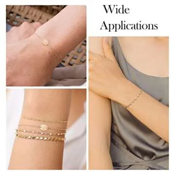 Pandahall 6Pcs 14K Gold Filled Brass Oval Connector Charms Golden Oval Jewelry Link Connectors Pendants Smooth Blank Stamping Tag Linking Metal Pendants for Permanent Bracelet Jewelry Making