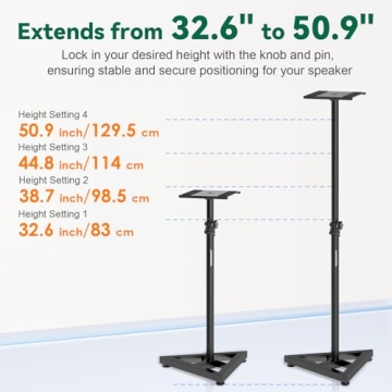 Vondynote Studio Monitor Stands - Adjustable & Durable