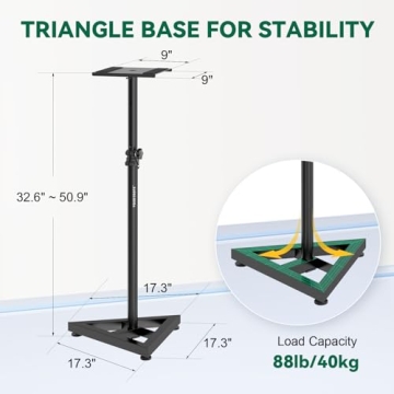 Vondynote Studio Monitor Stands - Adjustable & Durable