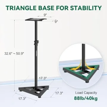 Vondynote Studio Monitor Stands - Adjustable & Durable