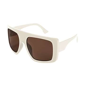FEISEDY Large Square Baddie Oversized Women Sunglasses Shield Men Fashion Flat Top Wrap Baddie Shades B5040
