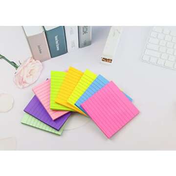 Colorful 4x4 Sticky Notes 8 Pads for Office & Home