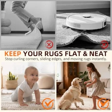 Druvian Rug Gripper Set - Non-Slip, Reusable Carpet Tape