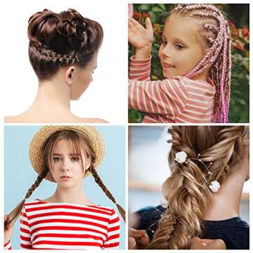 80 Pieces Hair Clip Rings Decorations, Braid Hair Loop Headband Accessories (Gold)