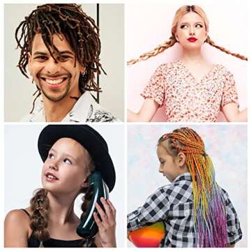 80 Pieces Hair Clip Rings Decorations, Braid Hair Loop Headband Accessories (Gold)