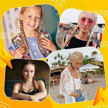 80 Pieces Hair Clip Rings Decorations, Braid Hair Loop Headband Accessories (Gold)