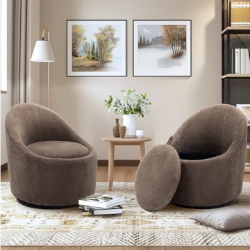 COLAMY Modern Swivel Accent Chair Set with Storage