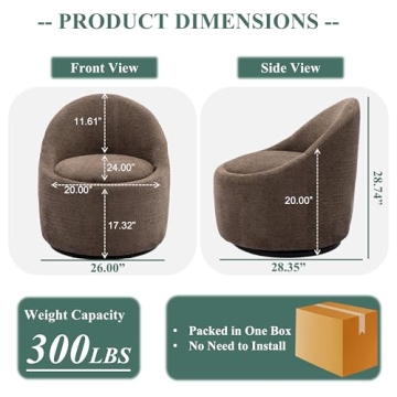 COLAMY Modern Swivel Accent Chair Set with Storage