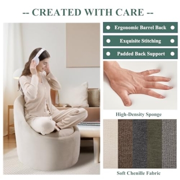 COLAMY Modern Swivel Accent Chair Set with Storage