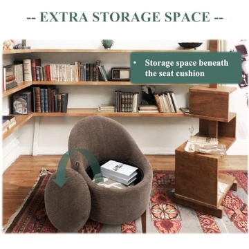 COLAMY Modern Swivel Accent Chair Set with Storage