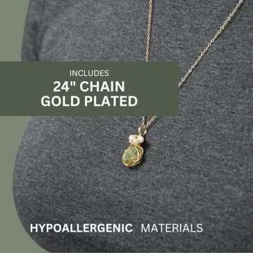 Genuine Peridot Necklace with Gold Chain - Handmade Jewelry