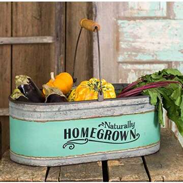 Rustic Galvanized Bucket Bin for Home Organization