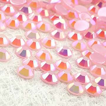 Summer-Ray 4mm Flatback Glossy Pearl Rhinestones in Storage Box Multicolor