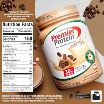 Premier Protein Powder Cafe Latte 30g Protein Low Sugar