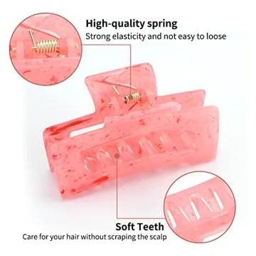 Buy 8 PCS Acrylic Hair Claw Clips - Perfect for Thick Hair