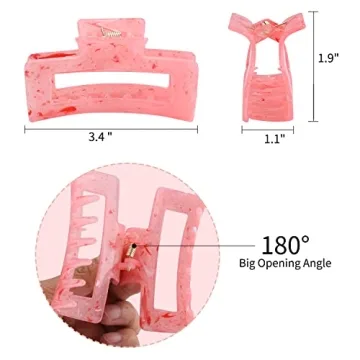 Buy 8 PCS Acrylic Hair Claw Clips - Perfect for Thick Hair