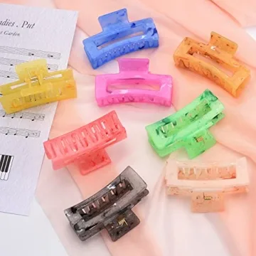 Buy 8 PCS Acrylic Hair Claw Clips - Perfect for Thick Hair
