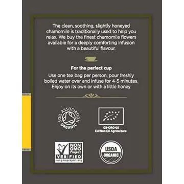 Taylors of Harrogate Organic Chamomile Tea - Relaxing Herbal Sip