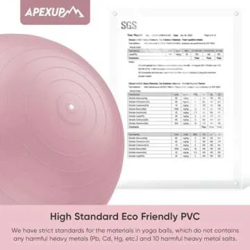 APEXUP Yoga Ball Exercise Ball, Anti Slip Stability Ball Chair, Heavy Duty Large Gym Ball for Fitness, Balance, Core Workout and Physical Therapy (M (19"~22) 55cm, Pink)