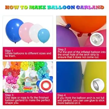 PERPAOL 146pcs Rainbow Balloons Garland Arch Kit, 12 Assorted Multicolor Balloons for Birthday Color Party Anniversary Festival Carnival Circus Decoration with Star Foil Confetti Balloons