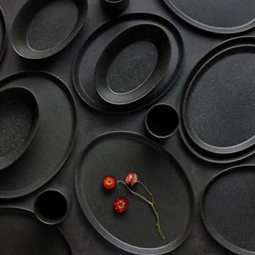 Stone by Mercer Project KATACHI Stoneware 16-Piece Dinnerware Set, Charcoal