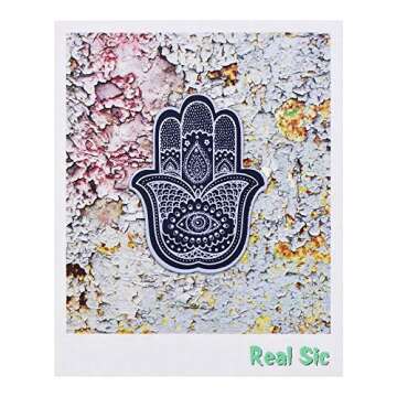 REAL SIC Hamsa Enamel Pin - Protection and Good Luck Pin - Ancient Human Hand Symbol of Strength and...