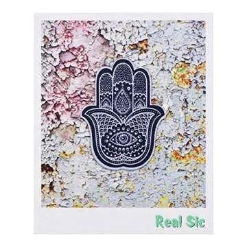 REAL SIC Hamsa Enamel Pin - Protection and Good Luck Pin - Ancient Human Hand Symbol of Strength and...