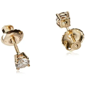 Elegant Amazon Essentials Diamond Stud Earrings in 14K Gold
