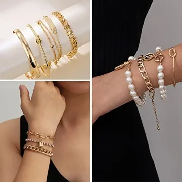 IFKM 36 PCS Gold Plated Jewelry Set for Stylish Women