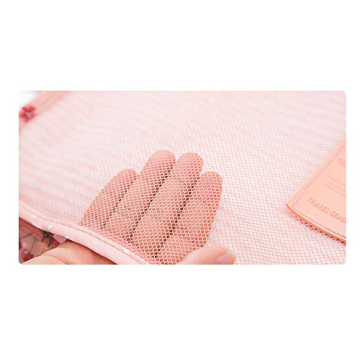 7Pcs Travel Packing Cube Set with Waterproof Shoe Bag Pink Cherry
